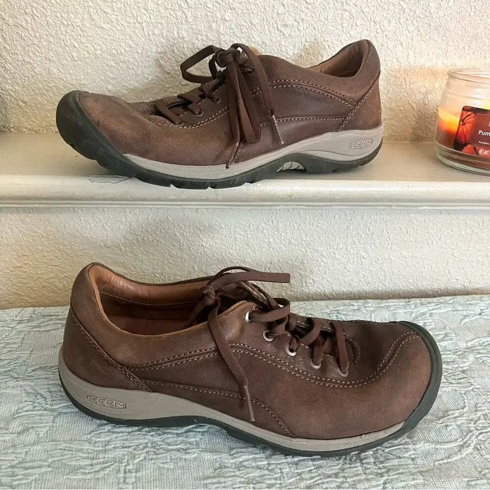 Keen Women’s Presidio 2 Leather Low Top Sneaker Size 9.5 Casual Comfort Brown
